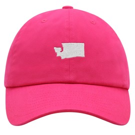 JPAK Washington State WA Premium Dad Hat Embroidered Cotton Baseball Cap Evergreen Cascadia Hot Pink