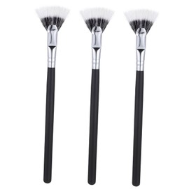 Beavorty Eyelash Brush for Mascara Eyebrow Extensions Precision Fan Shape Brush Soft Dense Fibers Natural False Lashes Makeup Artist's Tool 3pcs*4
