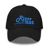 Dad hat - River Rat - Embroidered Design Black