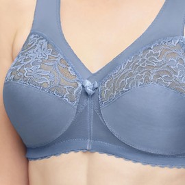 Glamorise Womens Full Figure Plus Size MagicLift Original Wirefree Support Bra #1000, Blue Ice, 46G