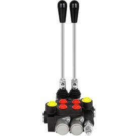 Tolsous Hydraulic Control Valve 2 Spool 13 GPM G Ports Adjustable Relief Lever Handle Double Acting Parallel Center Tractor Loader W/Joystick Small Tractors/Tanks Loaders Log Splitters