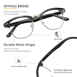 LAMBBAA Blue Light Blocking Glasses 3 Pack Square Metal Frame Computer Gaming Eyeglasses Anti Glare(Black+Leopard+Tortoise)