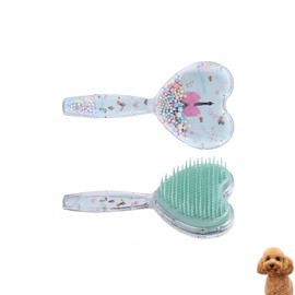 Small Dog Brush, Soft Dog Brush for Shih Tzus, Yorkies, Maltipoos, Maltese ， Love Shape Puppy Massaging Hair Brush, Cat Brush, for Small Dogs Cats Rabbits of All Hair Types (Purple)