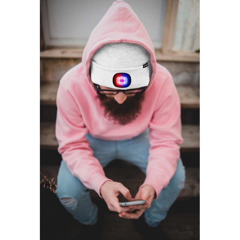 ATNKE LED Lighted Beanie Hat,USB Rechargeable 4 LED Red and