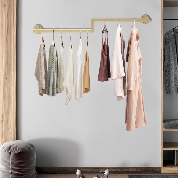 Unbranded Iron Garment Rack Wall Mounted Clothes Storage Display Rack