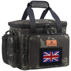 HSHRISH Lunch Bag for Men, Tactical Lunch Bag, Reusable Waterproof Leakproof Insulated Lunch Box for Adults Men Work Picnic Outdoor Day Trips Camping, 12L Camo Black Flag