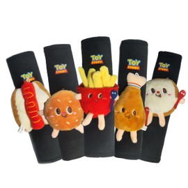 Seatbelt Cushion Covers for Children, Car Seat Belt Cushion Cover, Cute Style Seat Belt Pads, Neck and Chest Protectors, Soft Comfort Seat Belt Shoulder Strap Covers. (Hot Dogs & Fries)