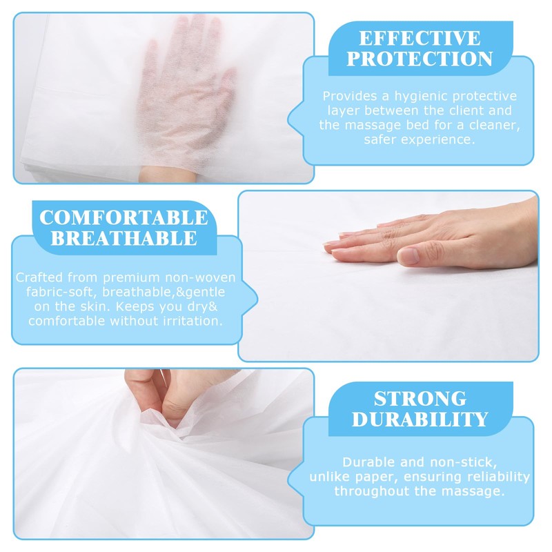 Disposable Bed Sheets, 100pcs Massage Spa Sheets, Soft Non-Woven Fabric