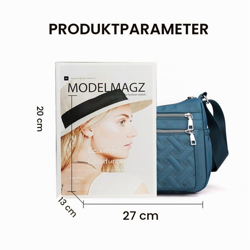 YUESITE Women's Small Shoulder Bag with Multiple Pockets, Dark Blue