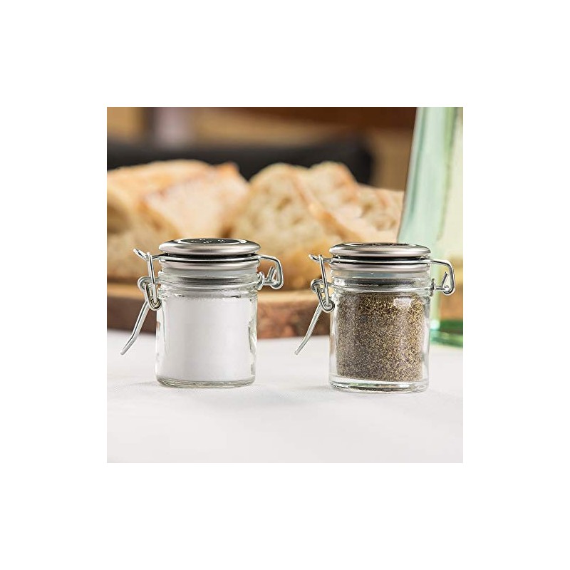 TableCraft Small Resealable Salt & Pepper Shaker with Clip Top