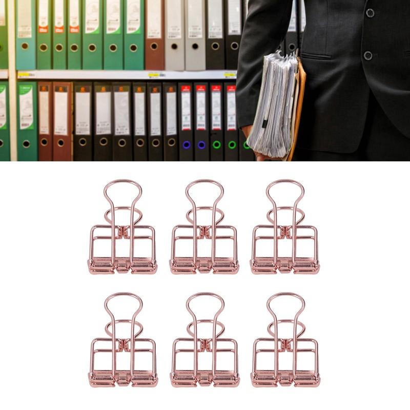 19mm 80pcs Binder Clips Strong Clamping Force Metal Hollow Tail