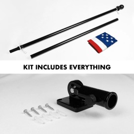 G128 5 Feet Tangle Free Spinning Flagpole (Black) American Flag Pole Sleeve