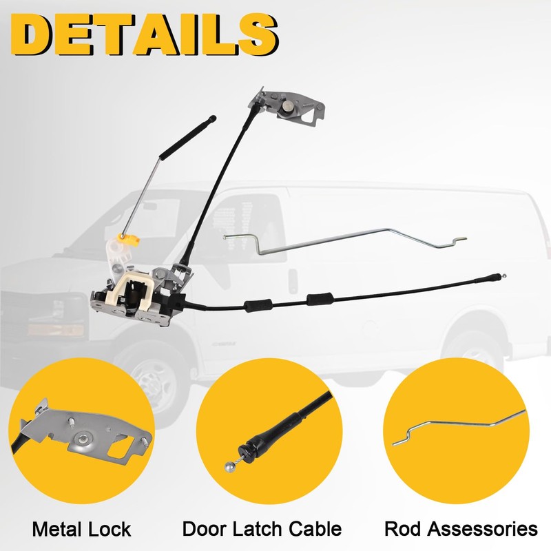 Rear Door Latch Assembly with Cable & Rod Door Latch