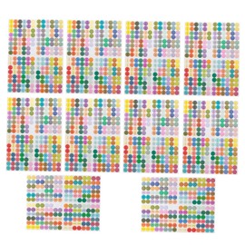 Gogogmee 10 x Essential Oil Stickers, Round Labels, Color Dots Stickers for Jars, Oil Bottles, Lid Stickers, Essential Oil Labels for Bottles, Creative Round Label Roller