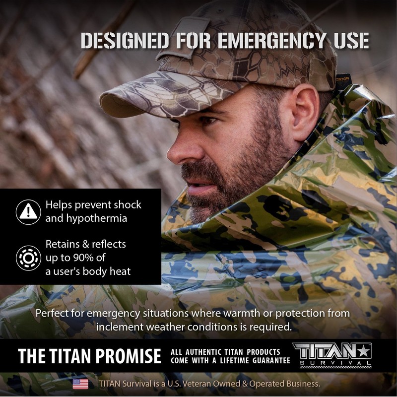 TITAN Survival Mylar Survival Blankets 5 Pack 52” x 82”