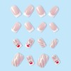 Clataly 24 Pcs Christmas Elk False Nails Snowflake Fake Nails