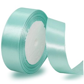 Satin Ribbons Mint Green 25 mm Wide, 23 Metres Gift Ribbon for Gift Wrapping, DIY Crafts, Bouquets, Sewing Projects, Bow Making, Birthday and Wedding Decorations