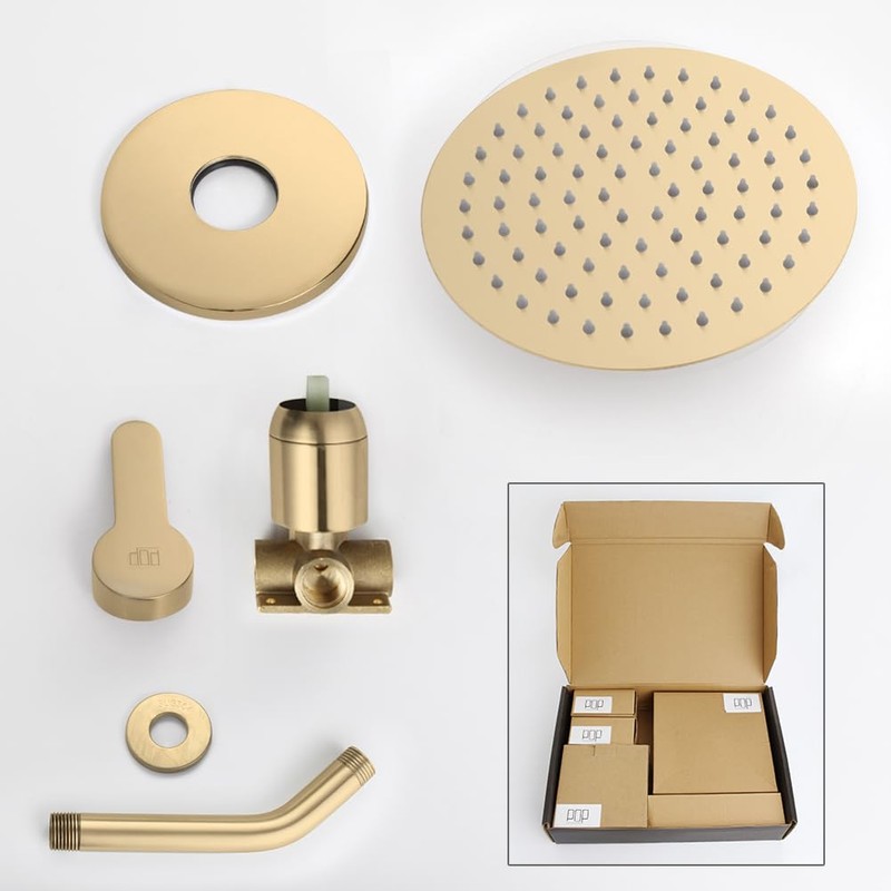 POP SANITARYWARE Shower Faucet Set Brushed Gold Bathroom Rainfall Shower