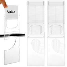 Kathfly 20 Pack Clothing Rack Size Dividers Plastic Closet Dividers for Hanging Clothes Transparent Rectangle Clothes Rack Size Label Hangers for Department Wardrobe Stores Organization