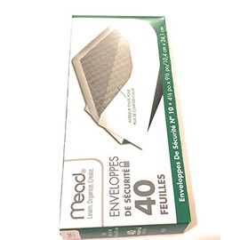Mead #10 envelopes, security, 4 1/8 in x 9 1/2 40/box