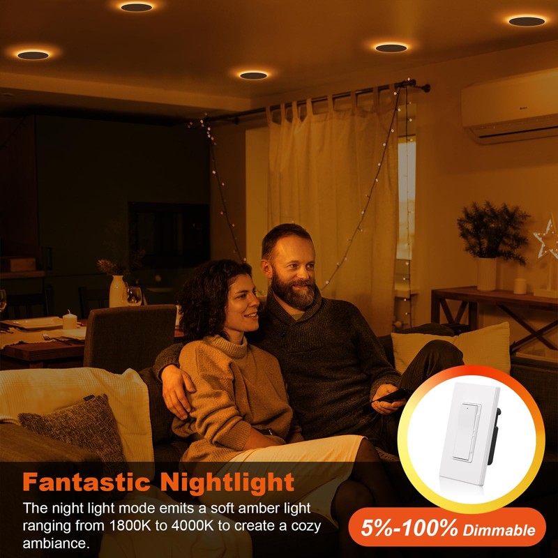 ZYC Canless LED Recessed Lighting 6 Inch 6 Pack 5CCT