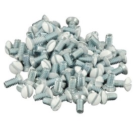 Leviton 5/16-Inch Long 6-32 Thread, Oval Head Milled Slot Replacement Wallplate Screws, 100-Pack, 88400-PRT, White