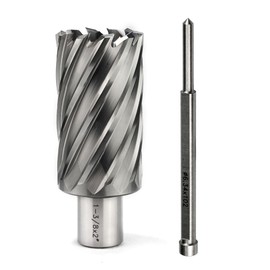 OSCARBIDE 1-3/8"x2"Annular Cutter,1-3/8 inch Cutting Diameter,2 inch Depth of Cut,3/4 inch Weldon Shank,2 Flat Mag Drill Bit with Pilot Pin for Magnetic Drill Press,1 Piece