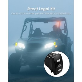 Universal UTV ATV Turn Signal Light Blinker Kit with SPDT Rocker Switch Control and Flasher Relay, Street Legal Kit Fits for SxS Polaris RZR Ranger Can-Am X3 Maverick Defender