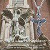 Archangel Michael/St. Benedict/Saint Christopher/Jesus/Cross Pendant Amulet Necklace 925 Sterling Silver