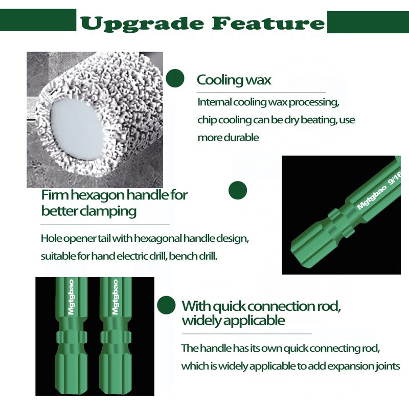 Mgtgbao 6pc Green 3/16” Dry Diamond Drill Bits Set，6PCS 5mm