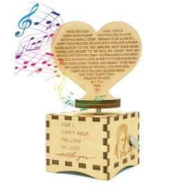 Sooharic Cant Help Falling in Love Music Box, for Her/Him, Rotatable Wind Up Music Box, Wooden