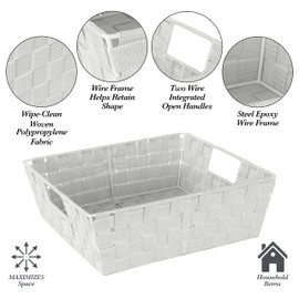 Simplificar cesta decorativa tejida para almacenamiento, 1 paquete, gris jaspeado