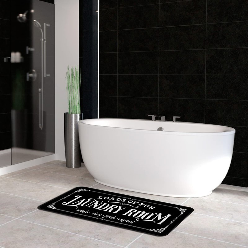 Farmhouse Laundry Room Rug 20"x47" Non Slip Floor Mat Runner