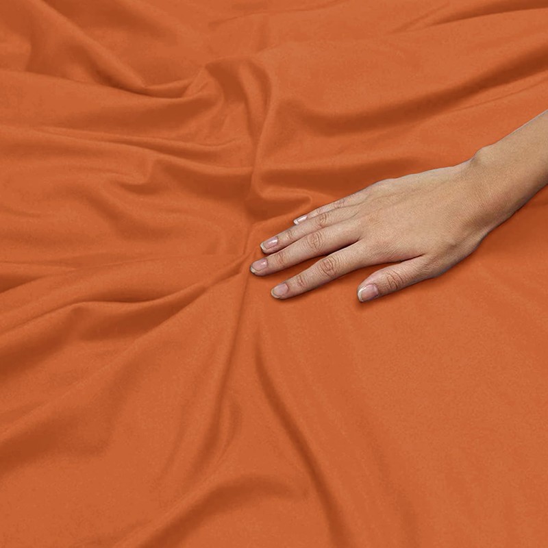Oxford Homeware Rust King Size Fitted Sheets -100% Brushed Microfibre