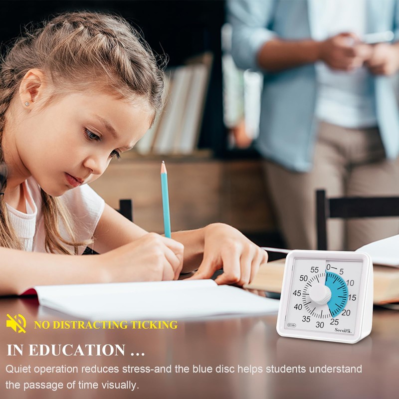 Secura 60-Minute Visual Timer, Timer for Kids, Classroom Timer, Countdown