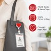 Kryoflare Heart Badge Holder, Retractable ID Card Clips, Identification Badges