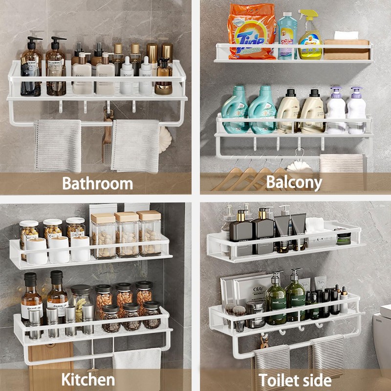 devesanter Shower Shelf, No Drilling, Pack of 2, 40 cm
