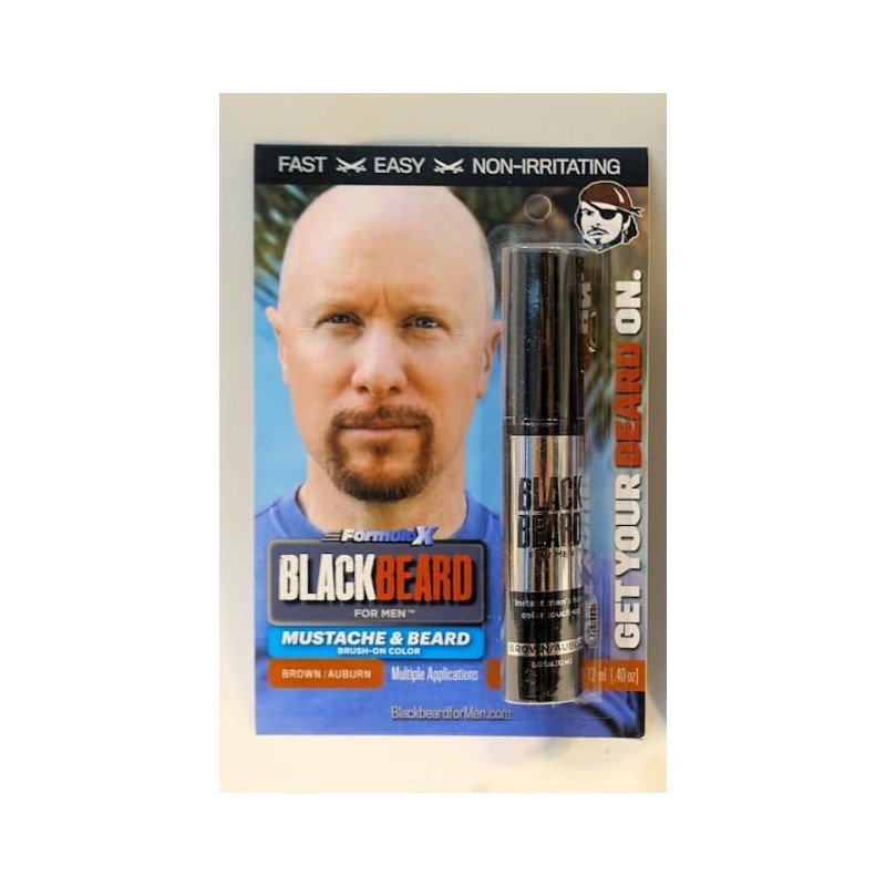 Blackbeard for Men Beard Color – 1-Day Beard, Mustache, Eyebrow,