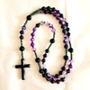 BJ BshuxiuJ Handcrafted Rosary Necklace Featuring Purple Agate Stone with
