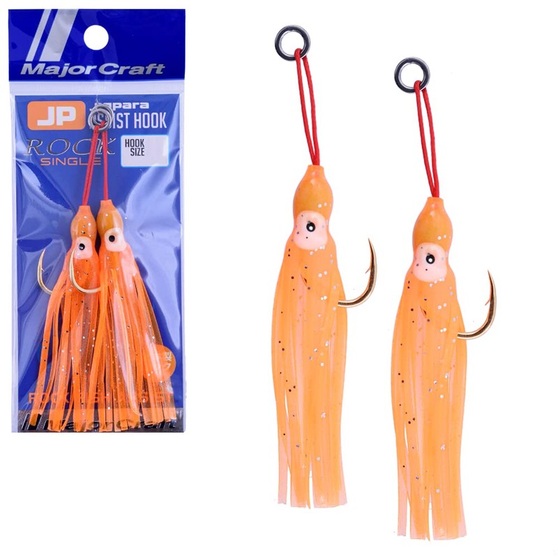 Major Craft Lure Jigpara Assist Hook Root Fish, M, Orange