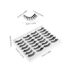 MERRYHAPY Elegant Natural Eyelashes 14 Pairs Strip Lashes Kit for Women for Makeup Parties Weddings