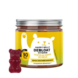 Aceto di Mele in Caramelle Gommose – Dosaggio Forte – Cura totale da 7500mg – Con Vitamina B6, B12 – 30 Pezzi (1 mese) – Senza Zuccheri Aggiunti, Vegano – Happy Belly Debloat – Bears with Benefits