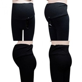 EAS Skin Sense Maternity Ribbed Faux Mink Fleece Belly Band Leggings Black/Free Size