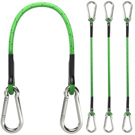 sprookber 18 Inch Bungee Cords with Stainless Steel Carabiner, Heavy Duty Strong Bungee Cords for Camping, Tarps, Bike Rack, Hand Carts etc, Set of 4