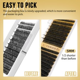 QUEWEL Lash Clusters 320Pcs Cluster Lashes 35D+45D D Curl Lash Clusters Mix9-16mm Individual Eyelashes Clusters Wispy DIY Eyelash Extension Thin Band Soft to Use at Home(35D+45D D Mix9-16)