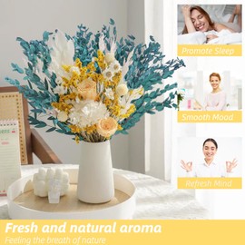 Oning 20+ Small Branches Real Dried Blue Eucalyptus Stems - 4.5 OZ 16'' Preserved Live Eucalyptus Leaves for Shower Hanging, Fresh Italian Ruscus Bundle, Flower Bouquet Arrangement