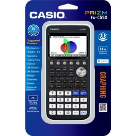 CASIO PRIZM FX-CG50 Color Graphing Calculator,Black & White,7.21"Wx10.32"Lx2.05"H