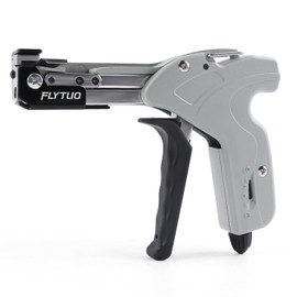 Flytuo Stainless Steel Cable Tie Gun - 4-Level Adjustable Fastening Tie Tool,Professional Frade Metal Zip Tie Tool for Secure and Easy Installation