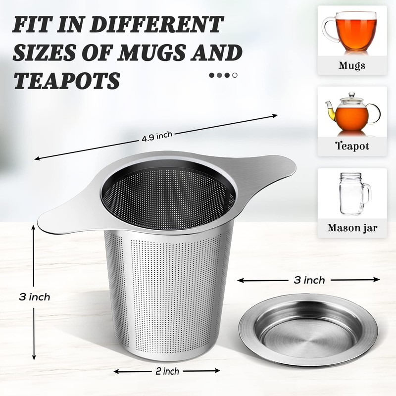 Tea Infuser Strainers, 18/8 Stainless Steel Loose Leaf Tea Strainer