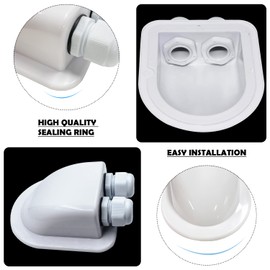 QIQN Solar Cable Guide Roof Feed-Through Solar Panels 2-Way IP68 ABS Waterproof with Wrench for Motorhome Photovoltaic RV Camper Satellite System Air Conditioning Caravan Boats